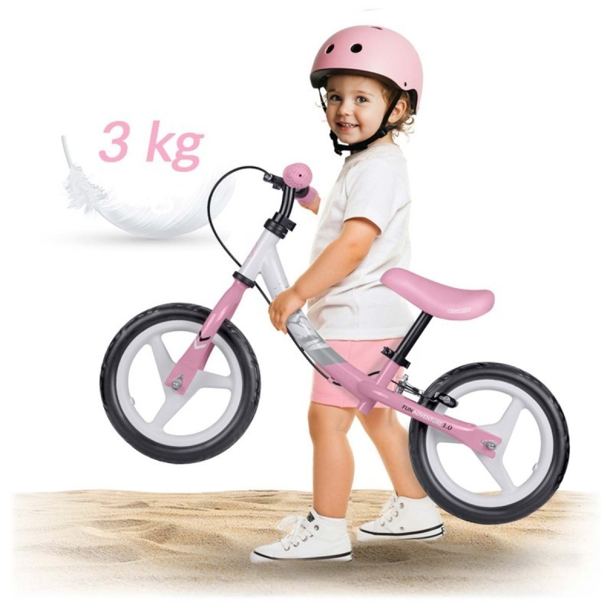 Ricokids Fun Adventure bērnu līdzsvara velosipēds ar aizmugurējo bremzi