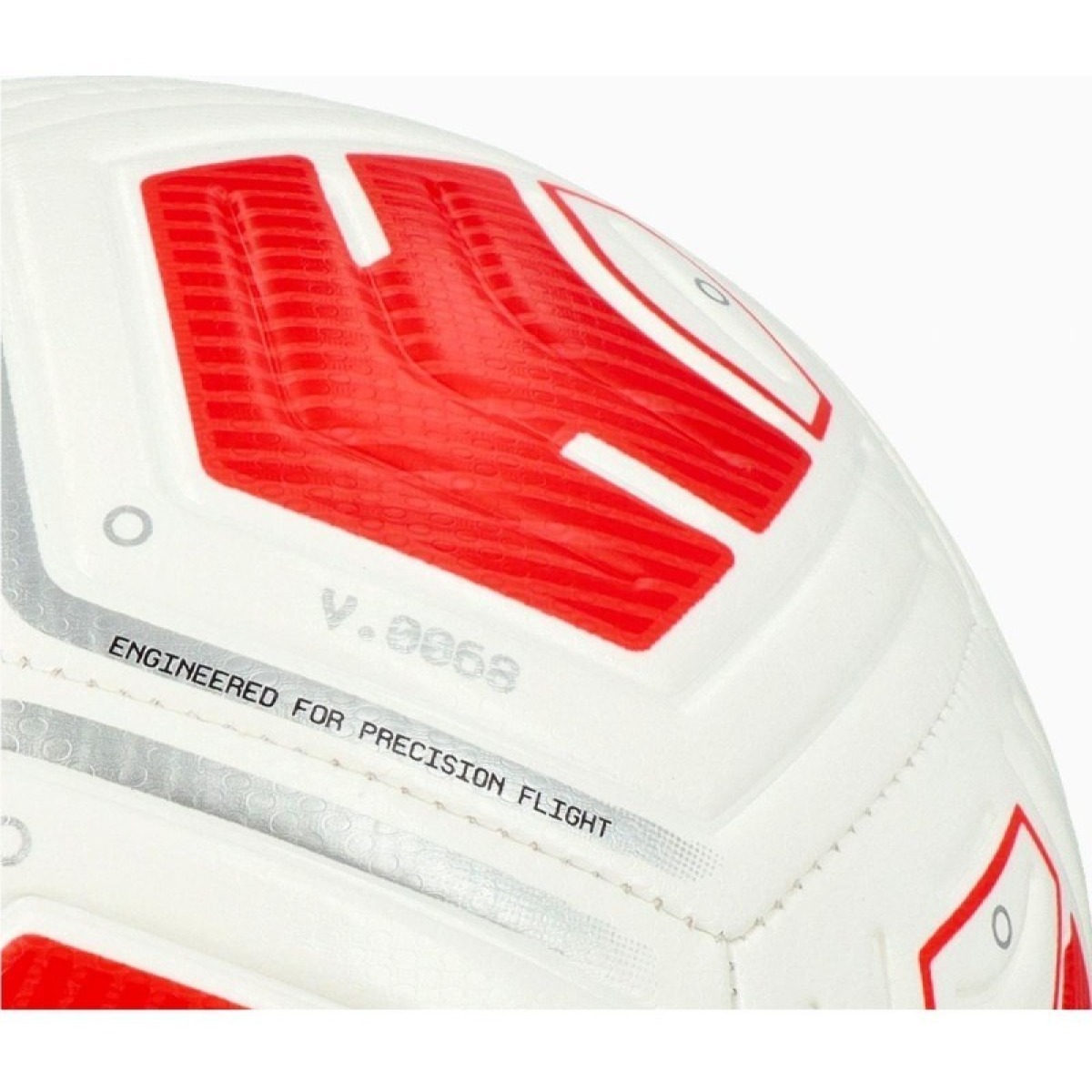 NIKE STRIKE 290G futbola bumba, balta/BRIGHT CRIMSON/SILVER, 5. izmērs