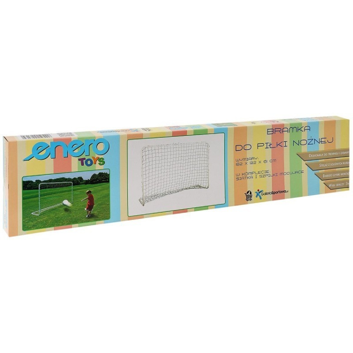 ENERO futbola vārti ar tīklu, 182x122x61cm, balti