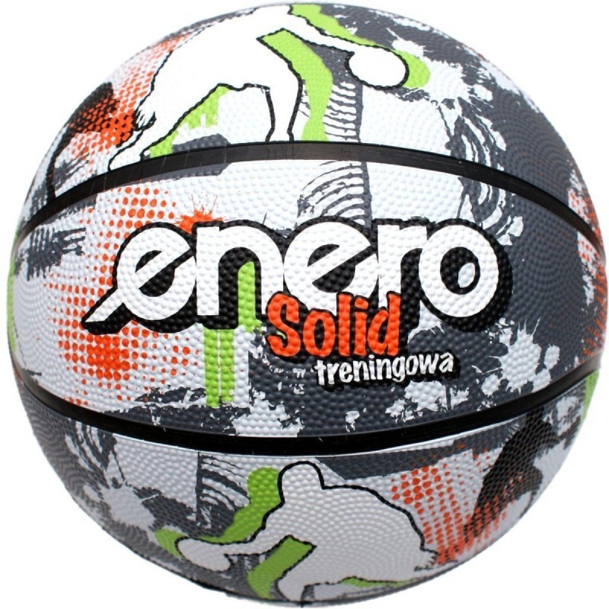 ENERO SOLIID basketbola bumba, pelēka un balta, 7. izmērs