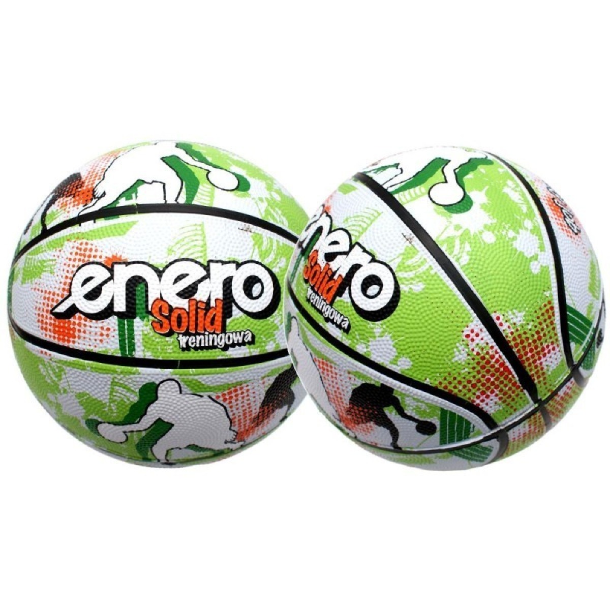 ENERO SOLID basketbola bumba, zaļa un balta, 7. izmērs