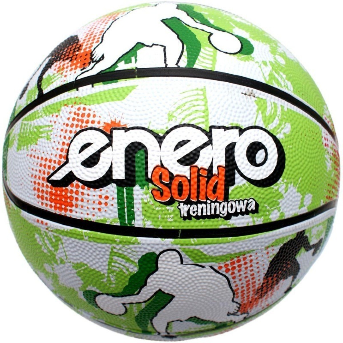 ENERO SOLID basketbola bumba, zaļa un balta, 7. izmērs
