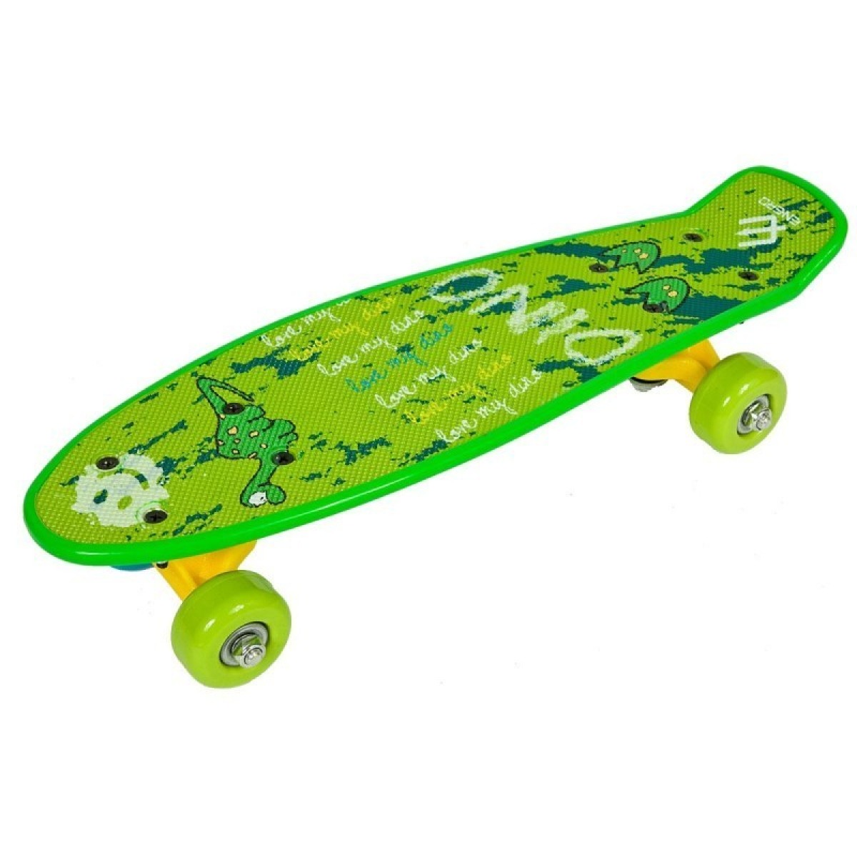 ENERO MINI DINO plastmasas skrituļdēlis, 42 cm, zaļš