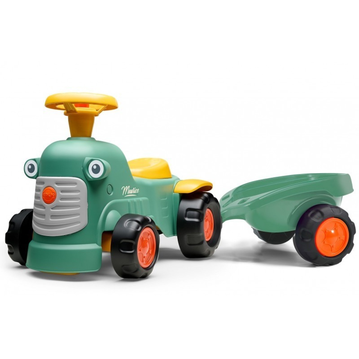 FALK Baby Maurice zaļš retro traktors ar piekabi