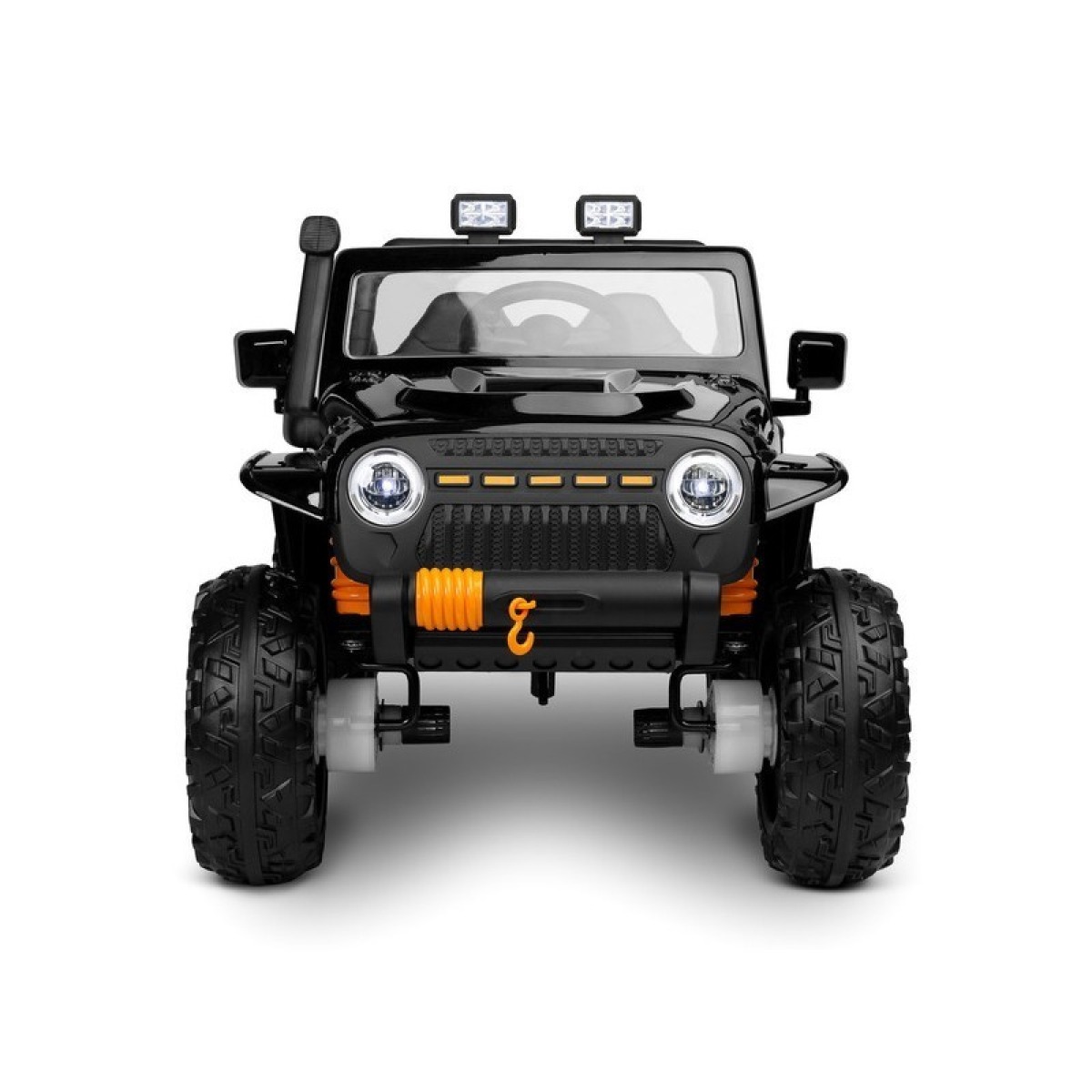 Melns Ringo elektriskais apvidus auto bērniem Jeep Wrangler stilā, 4 × 200 W