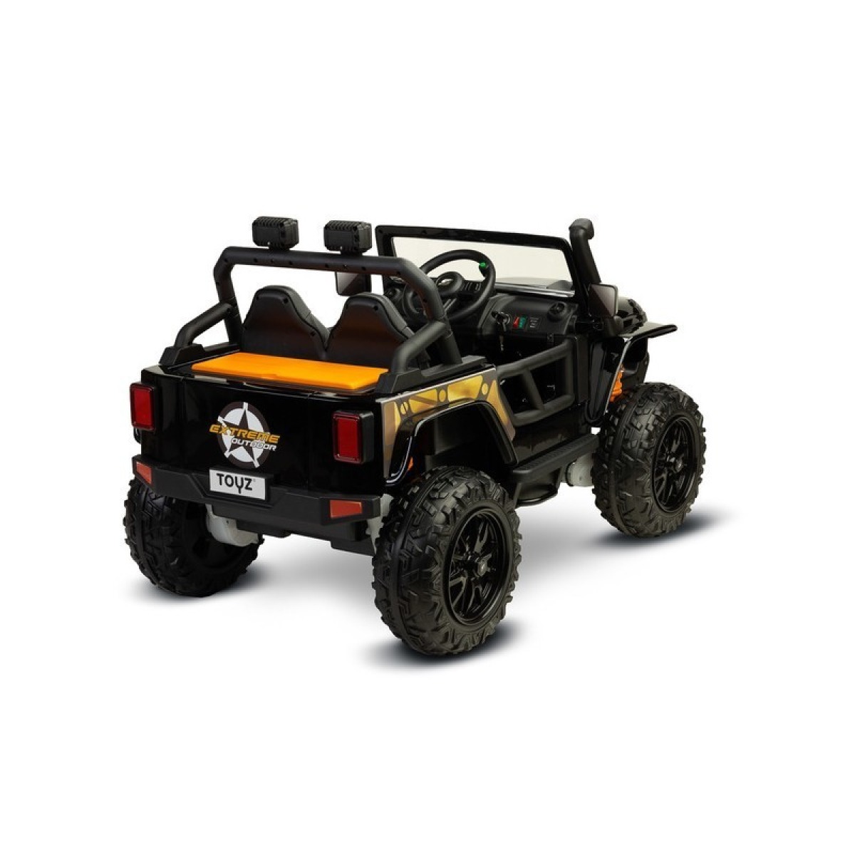 Melns Ringo elektriskais apvidus auto bērniem Jeep Wrangler stilā, 4 × 200 W