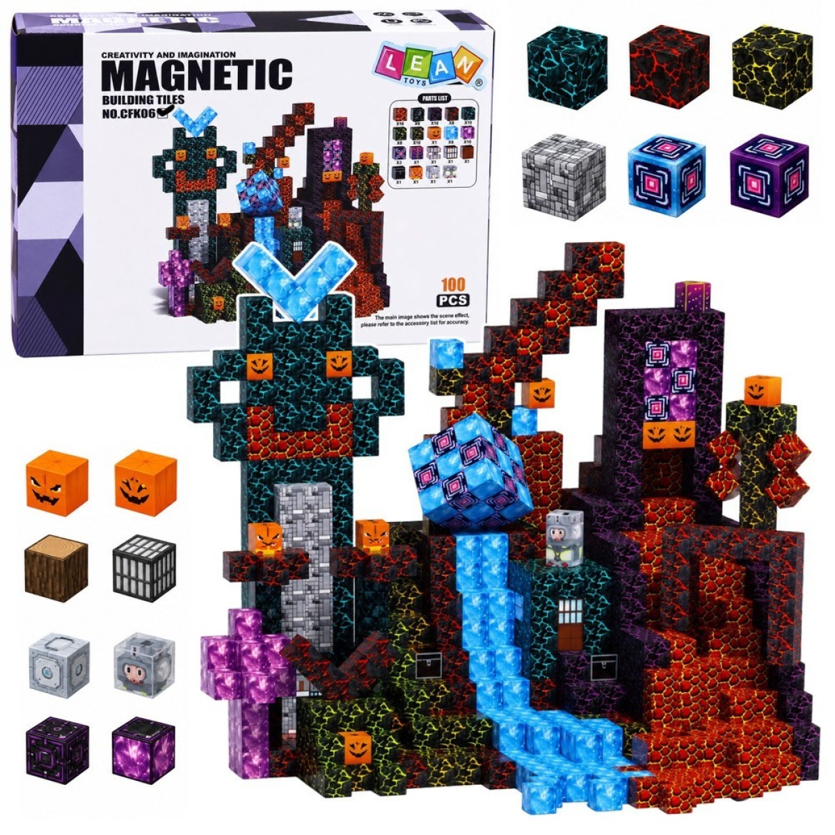 Magnetuubikute komplekts Pikseļi 3D Tumšā pasaule