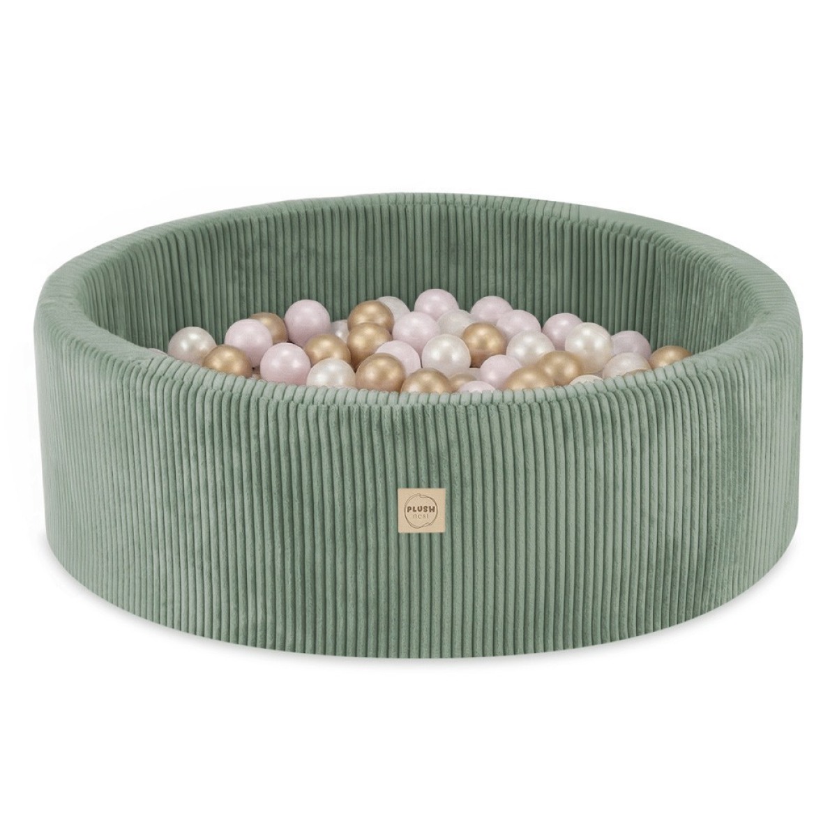 Bumbiņu baseins , roheline, ümmargune, premium velvet, 90x30