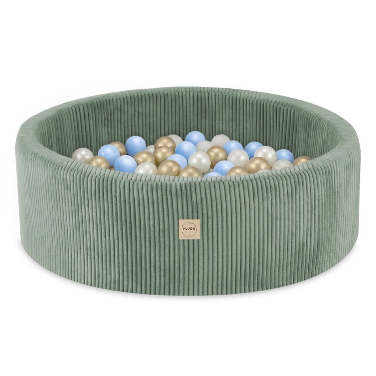Bumbiņu baseins , roheline, ümmargune, premium velvet, 90x30