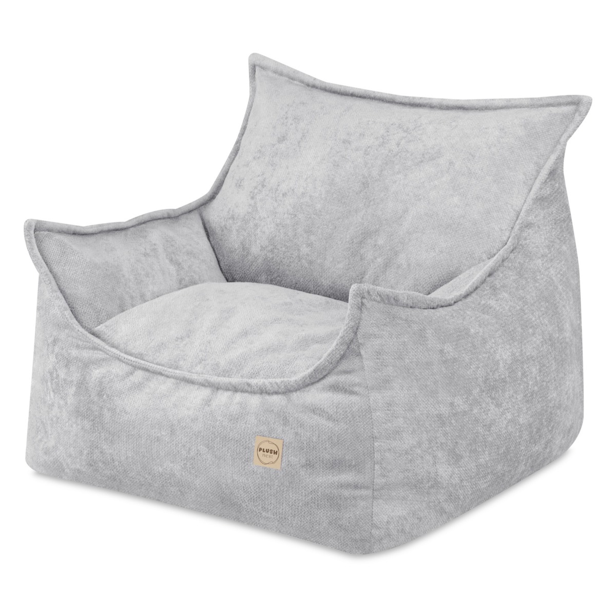 PLUSH NEST ROYA bērnu krēsliņš – pelēks, augstākās kvalitātes šenils