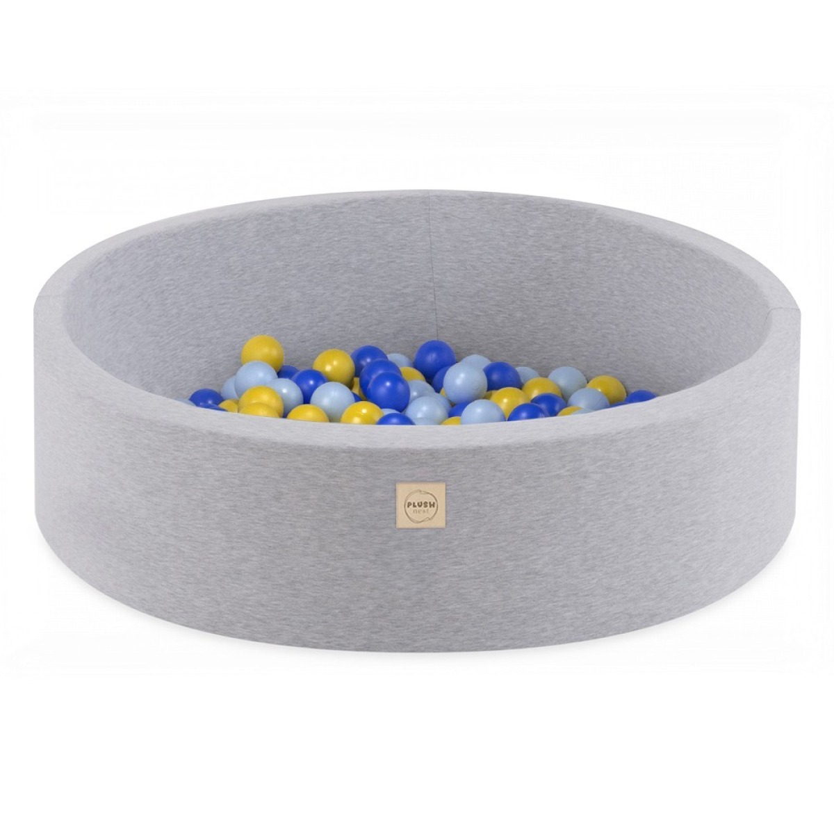 Apaļš kokvilnas bumbiņu baseins 90x30 cm + 200 bumbiņas – gaiši pelēks