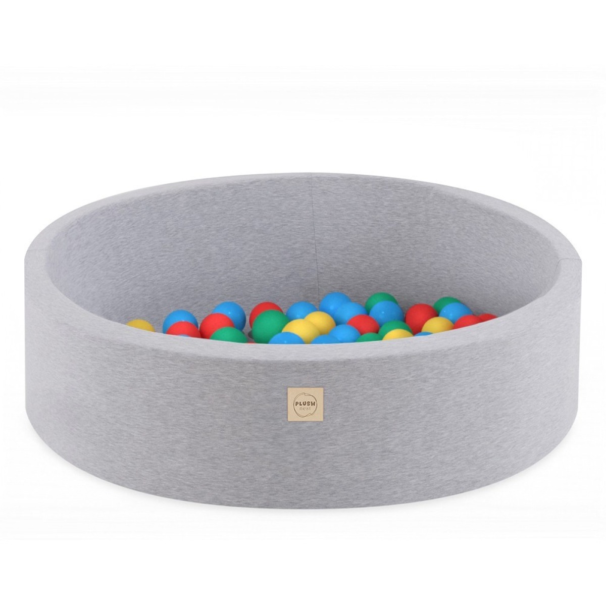 Apaļš kokvilnas bumbiņu baseins 90x30 cm + 200 bumbiņas – gaiši pelēks