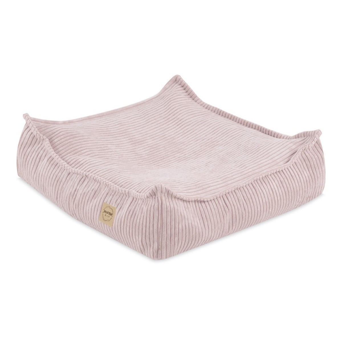 Plush Nest grīdas pufs – gaiši rozā premium samts, 60x60 cm