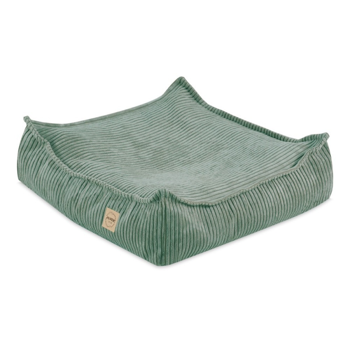 Mīksts grīdas pufs bērniem Plush Nest – zaļš, premium samts, 60x60 cm