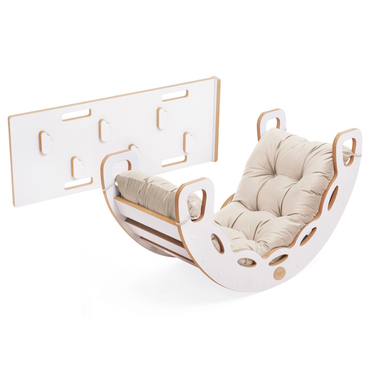 Small Rocker 4-in-1 kiik + ronimissein/liumägi + padi (beež/