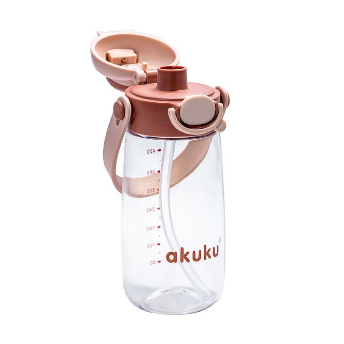 Skolas ūdens pudele ar salmiņu 480 ml, mokas krāsā