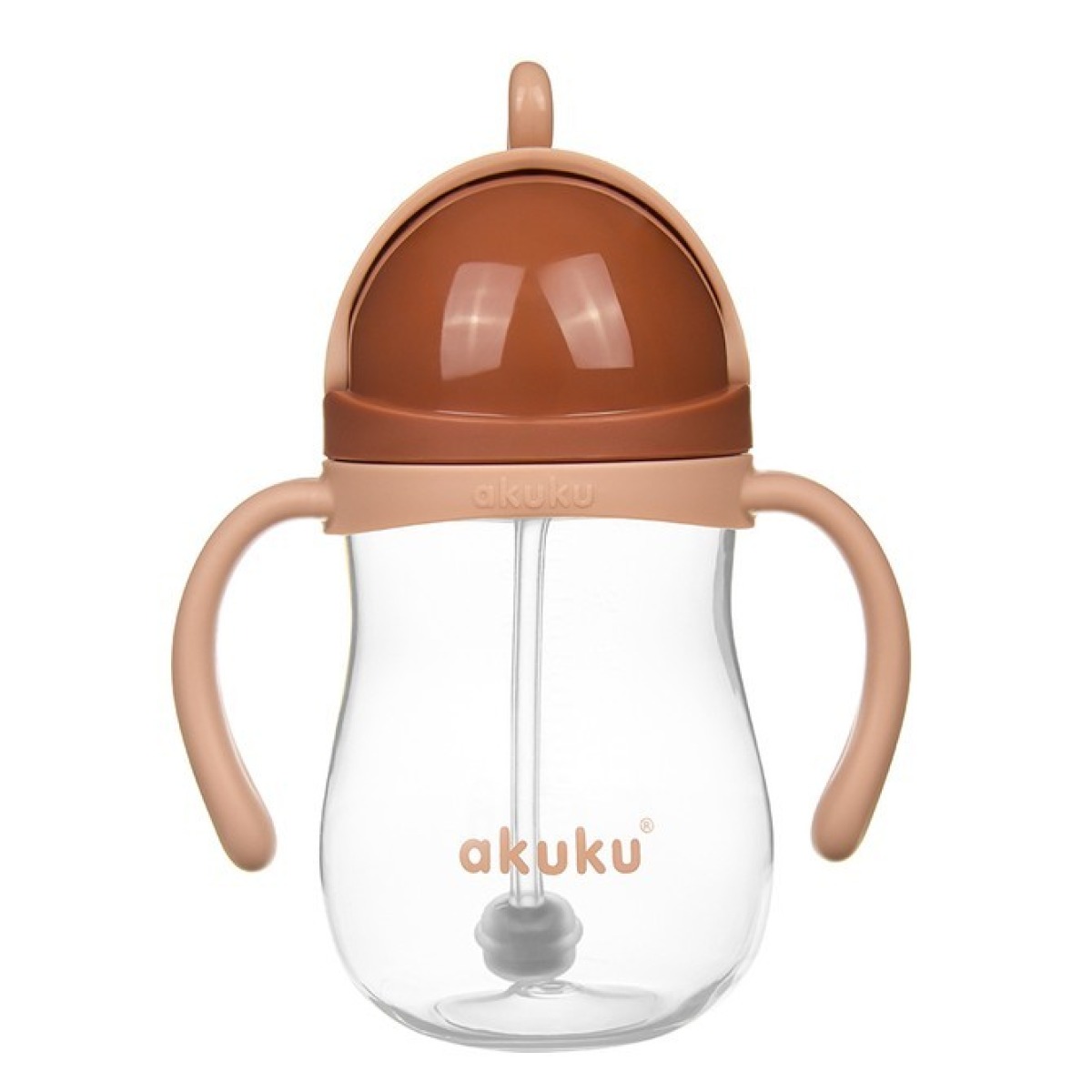 Mocha ūdens pudele ar rokturiem un salmiņu