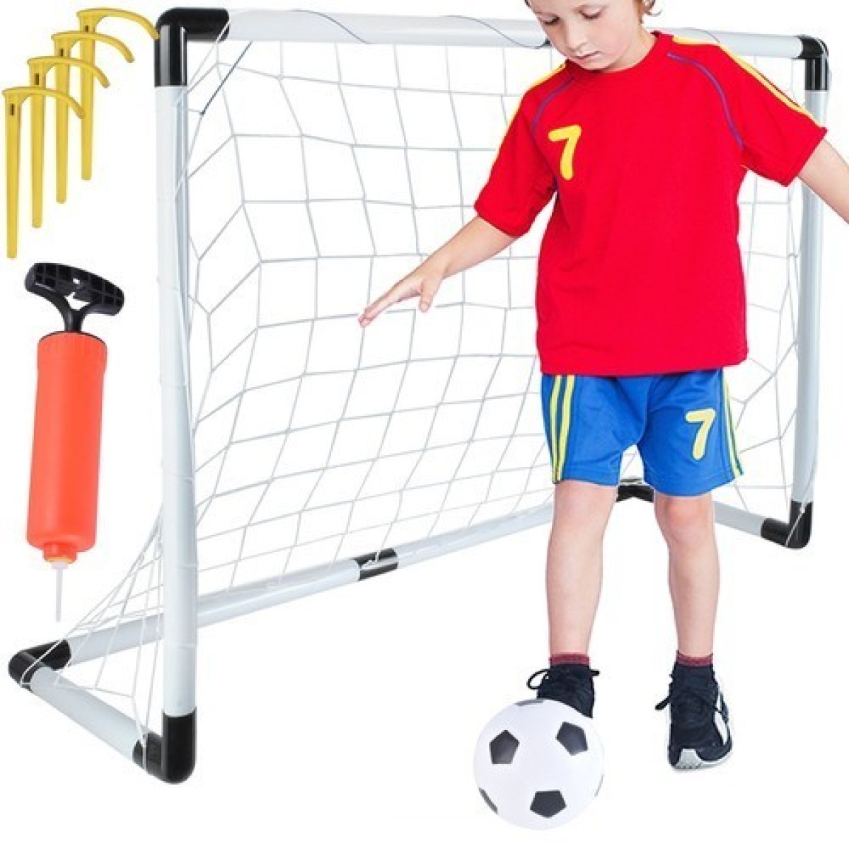 Futbola vārti + bumba + pumpis