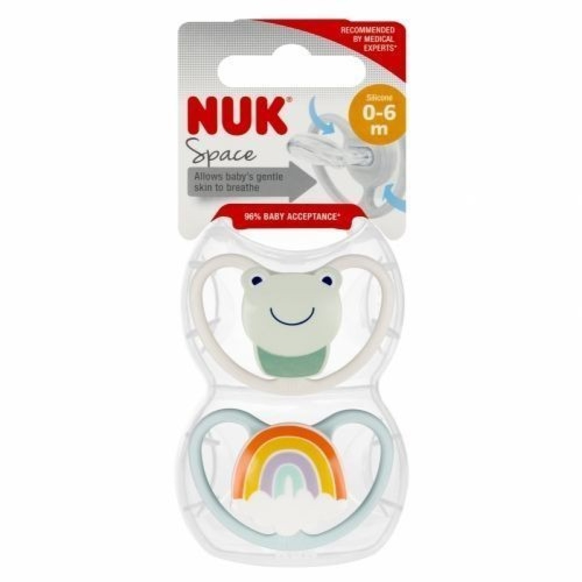 LUTID knupīši, mazie, silikona, varde, 0–6, 2 gab.