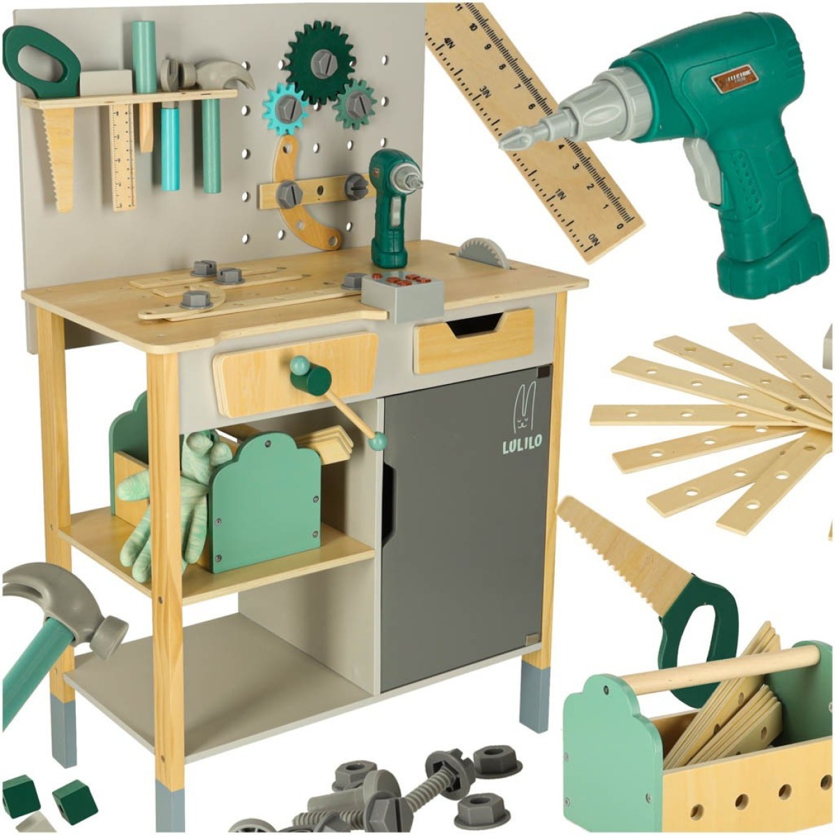 Fikso koka töökoda väike DIY komplekt tööriistadega saag kru