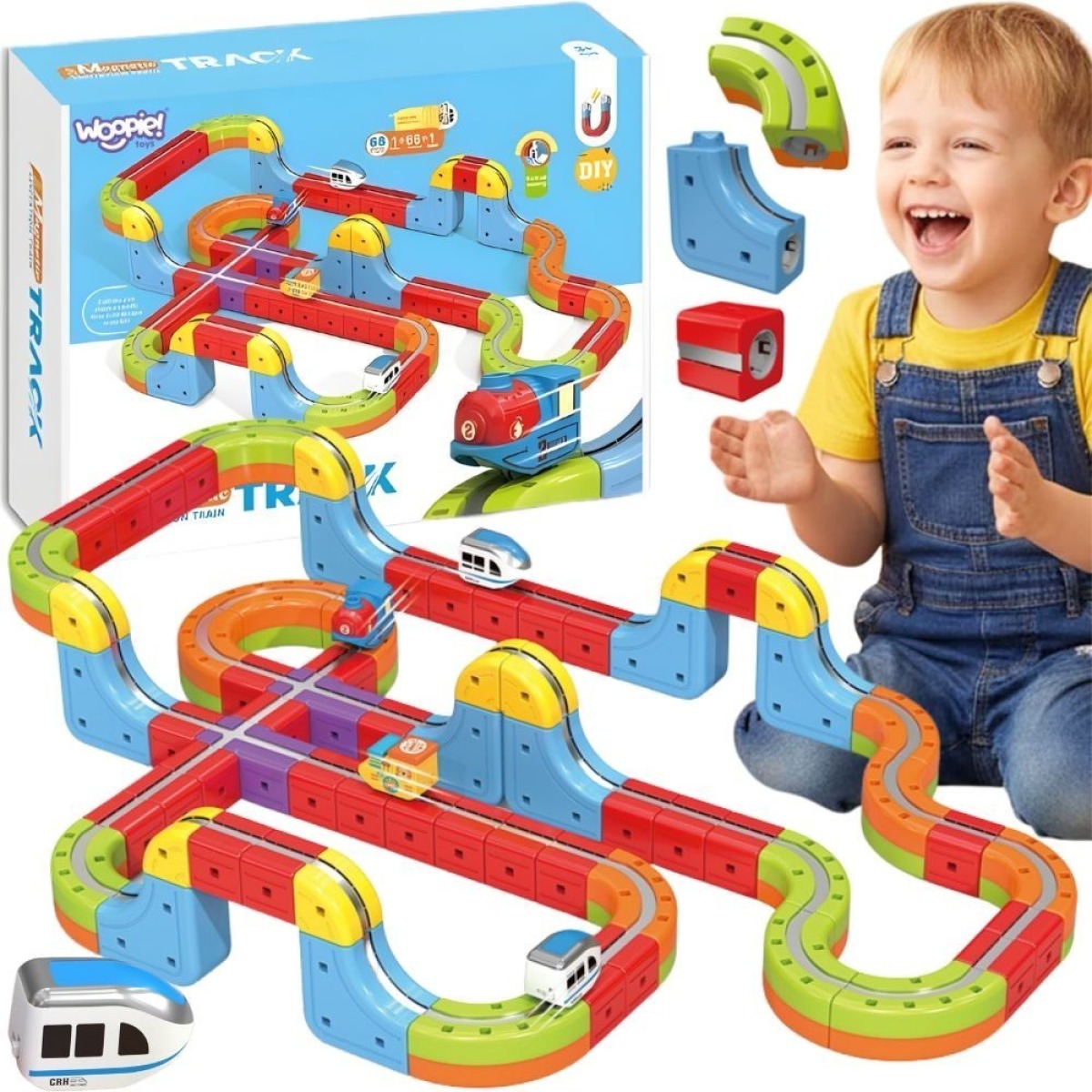 WOOPIE Magic Cube Train pretgravitācijas trase, 68 detaļas