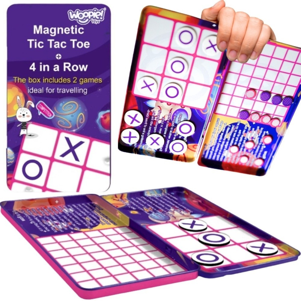  IQ magnetiline strateegiamäng 2in1 Tic-Tac-Toe + 4 in a Lin