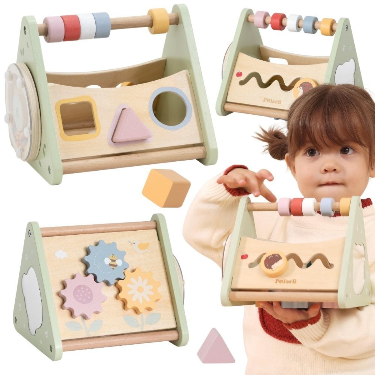 Koka pusle Montessori kuju sorteerimisklotsid Abacus PolarB