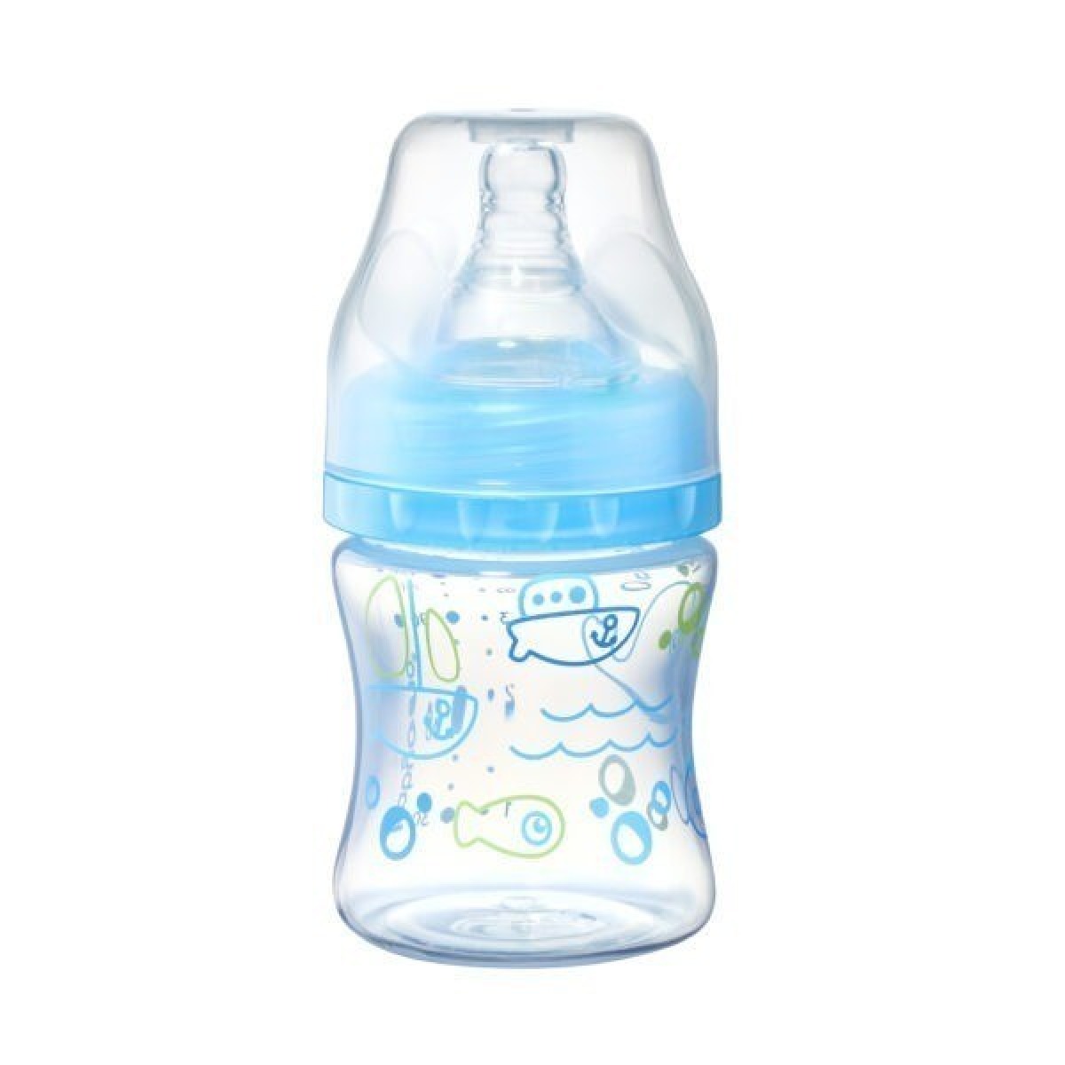 Plata kakliņa pretkoliku pudelīte 120 ml, zila, BabyOno