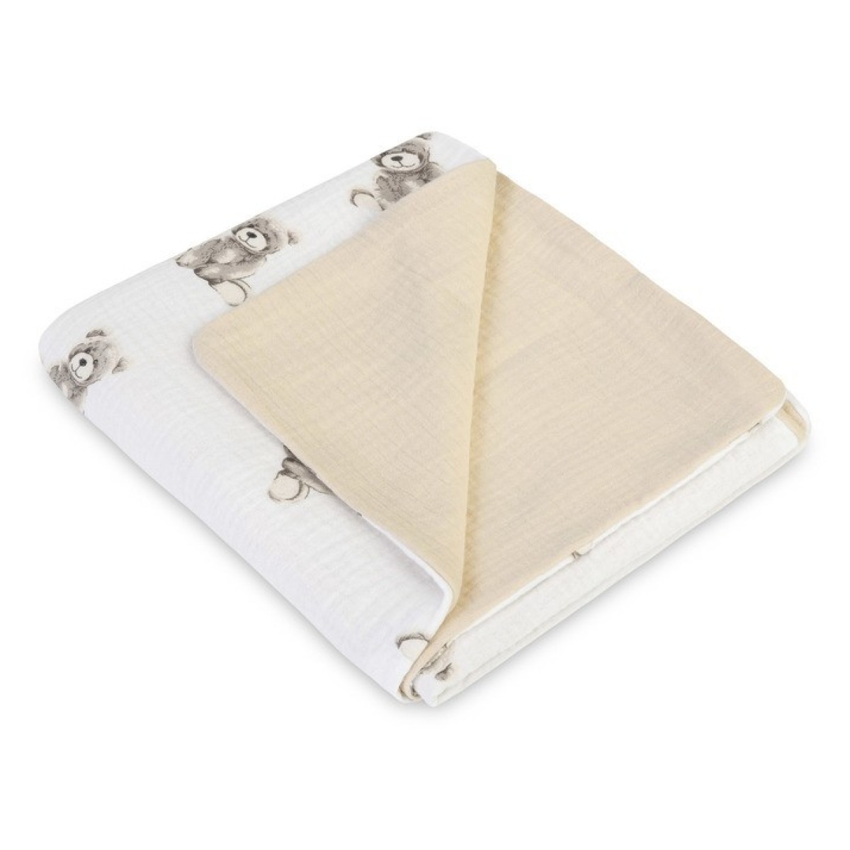 Muslīna sega mazulim 75x100 cm – Teddy Beige