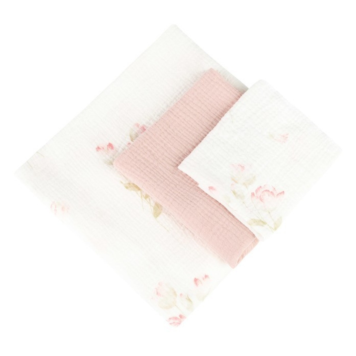 BEEBILAPID TRIO MUSLIIN 120x120, 70x60, 30x35, 3TK LILLED RO