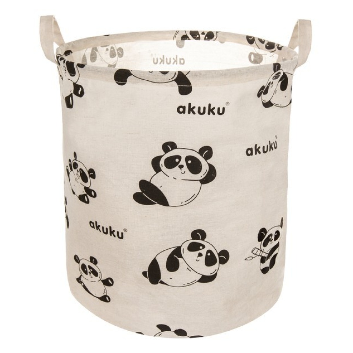 Salokāms rotaļlietu grozs — lūrīgā panda, melnbalts