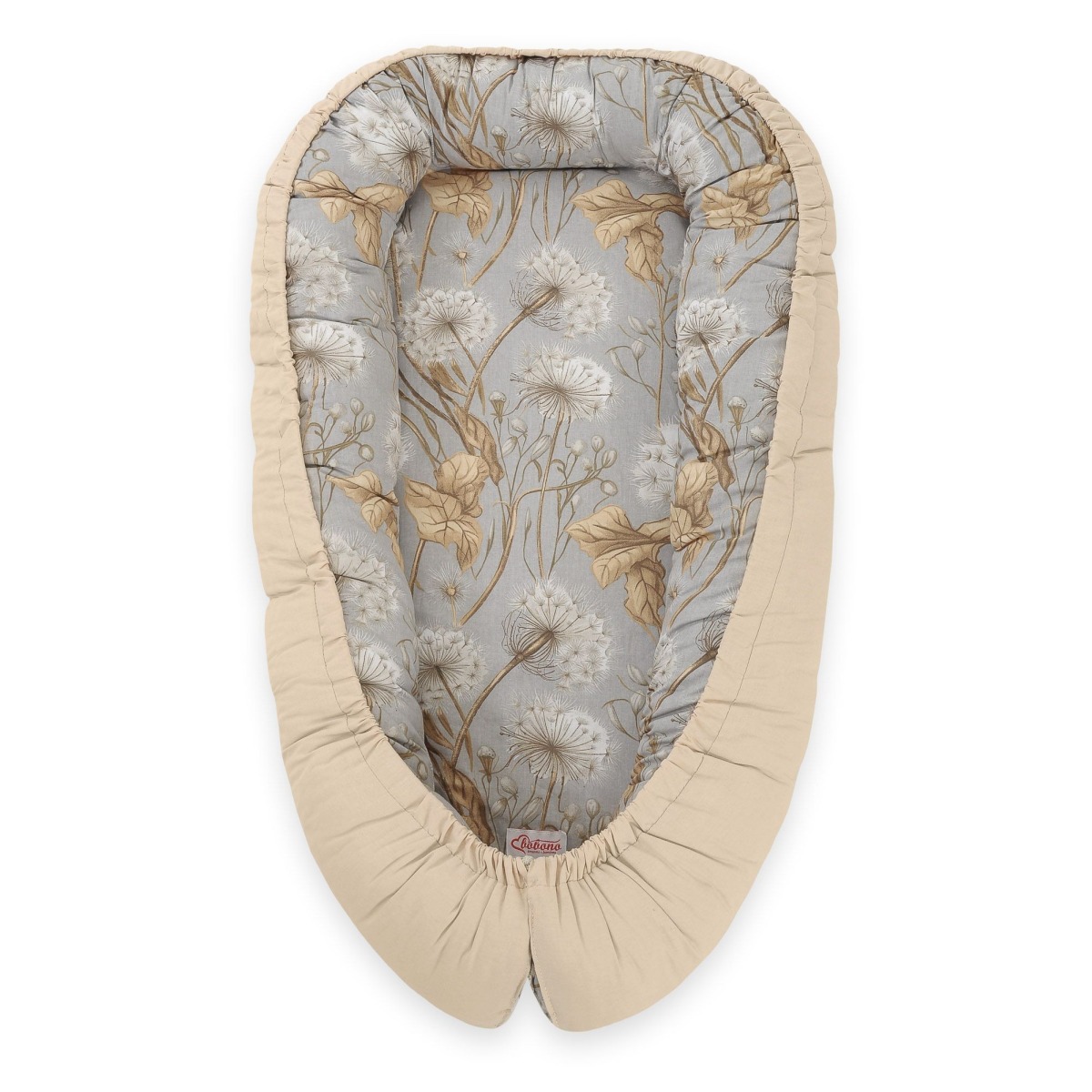 Bobono Premium divpusējs ligzdiņa mazulim – Dandelion Grey / Beige