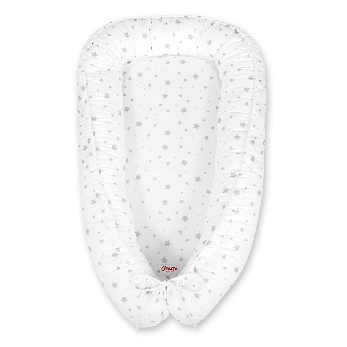 Bobono abpusējais premium ligzdiņas matracis mazulim – Mini Grey Stars