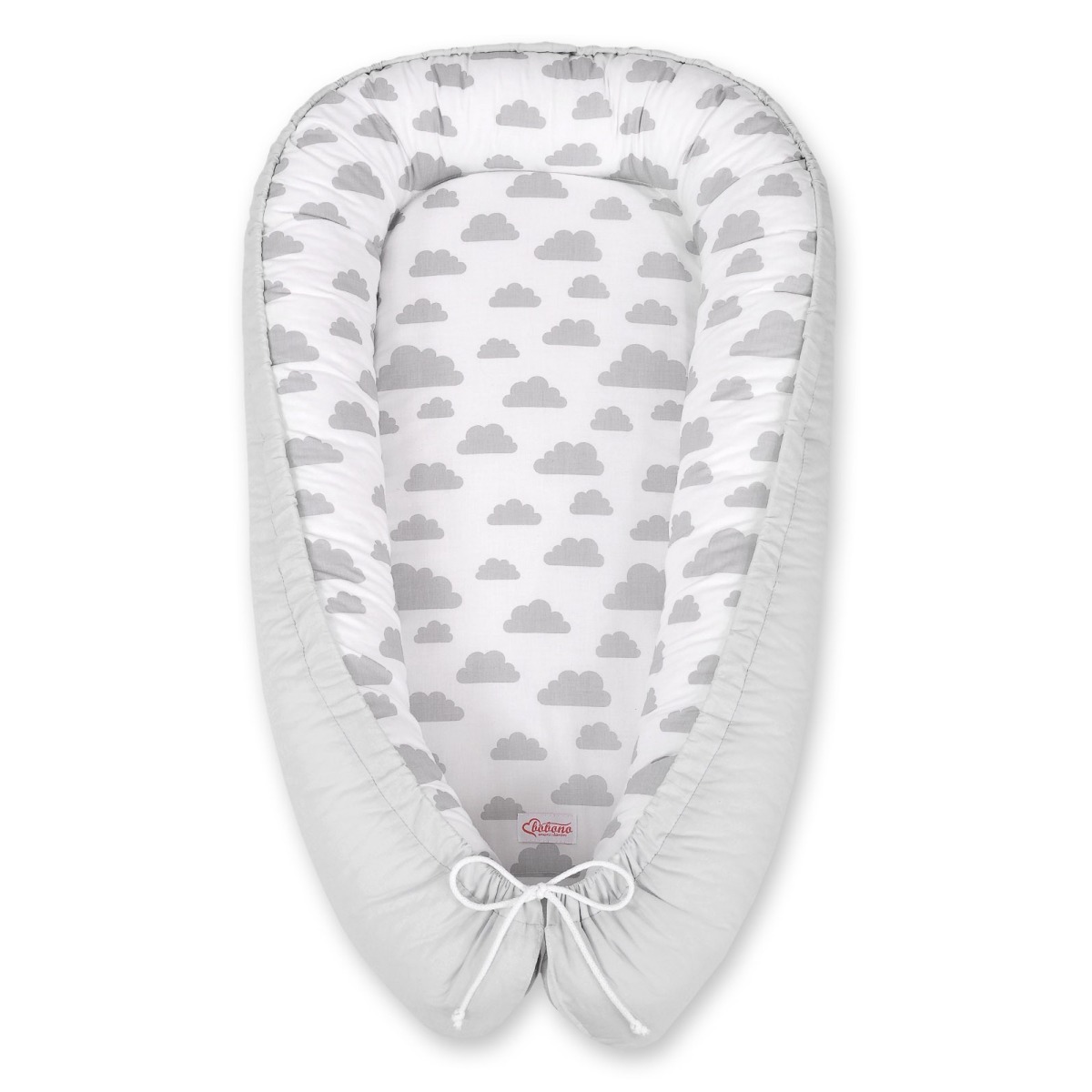 Bobono abpusēji lietojama premium klases ligzdiņa mazulim – Clouds Grey/Grey