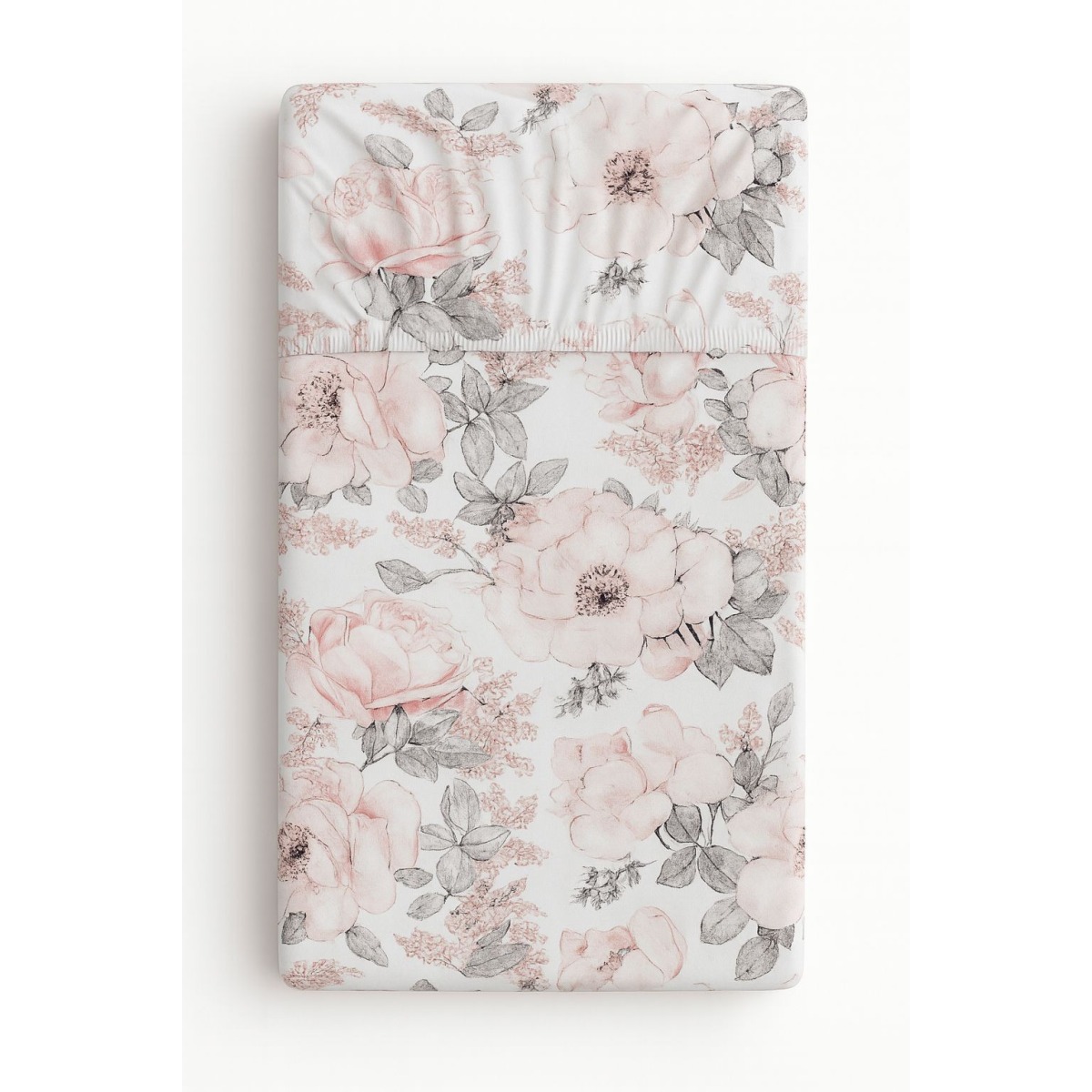 Kokvilnas palags ar gumiju 120x60 cm – Sepia Roses