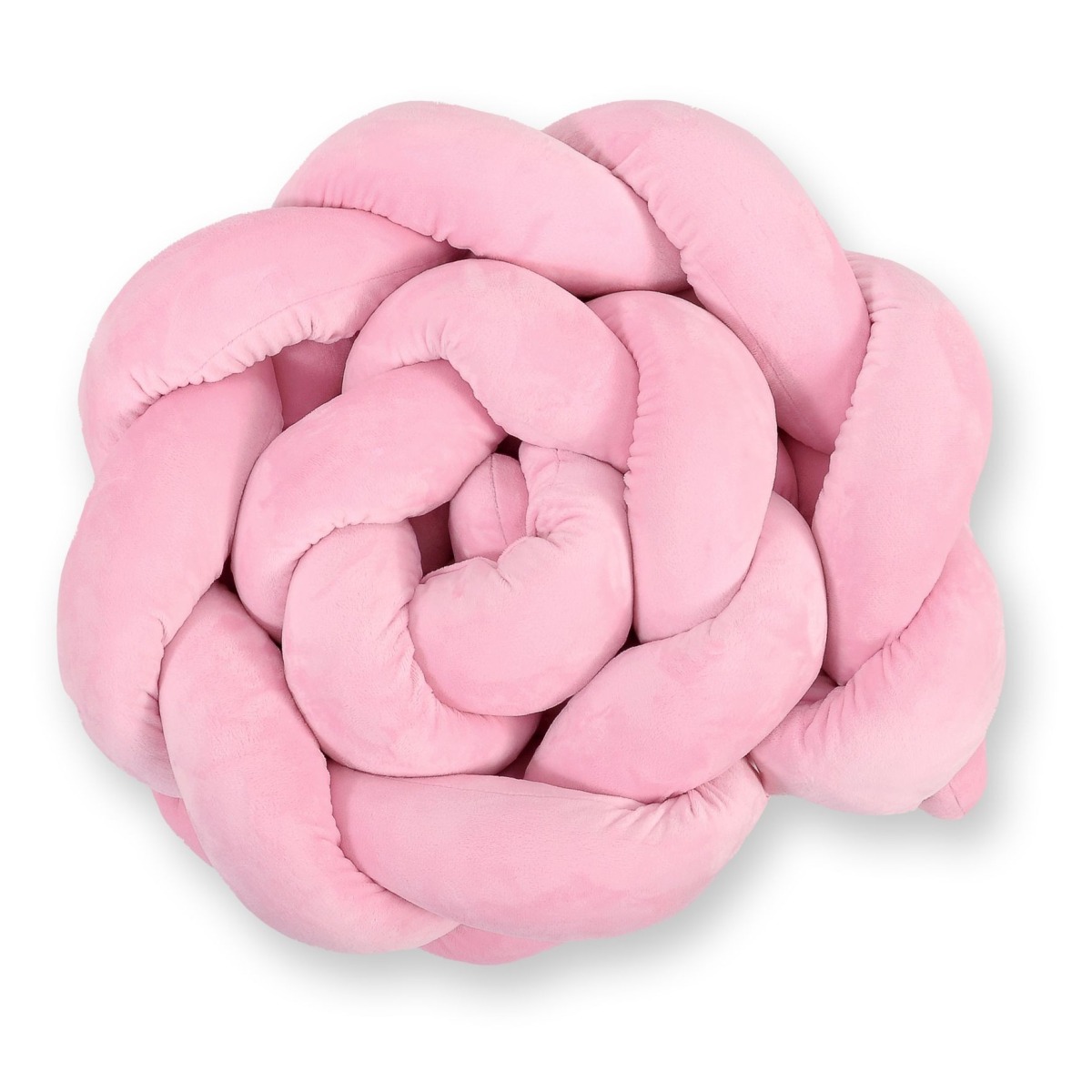 Pīta gultiņas apmale no minky auduma, 180 cm, rozā — Knot Pillow