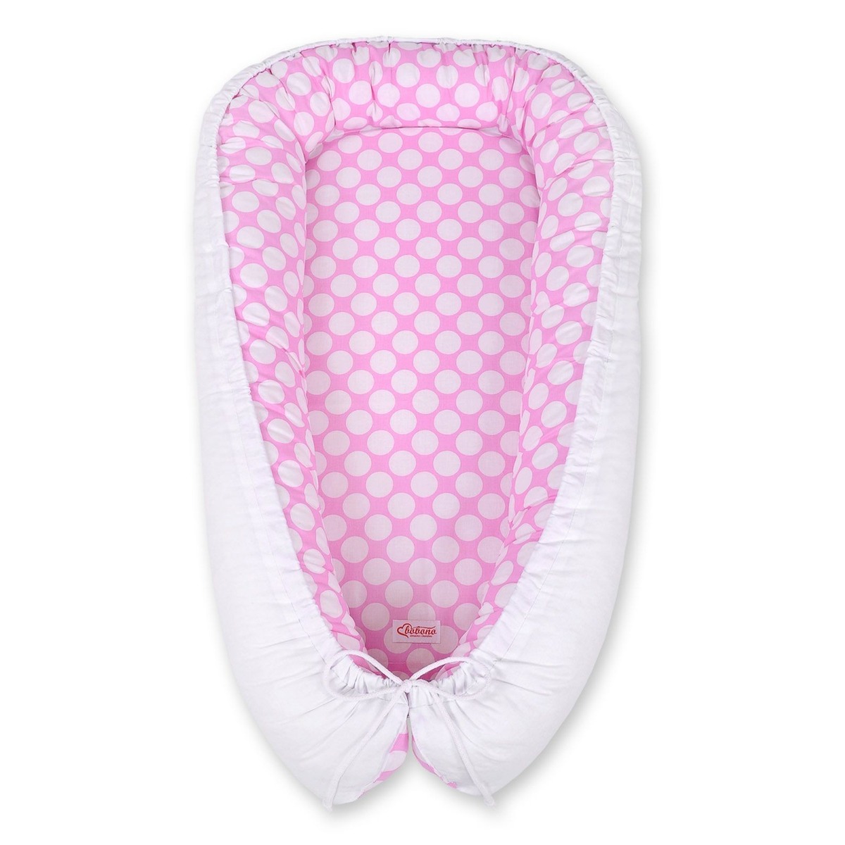Bobono Premium abpusēja ligzdiņa mazulim – White Dots / White