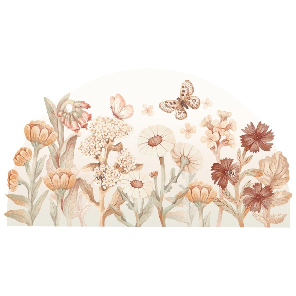 Sienas uzlīmes Boho Flowers, XXL izmērs