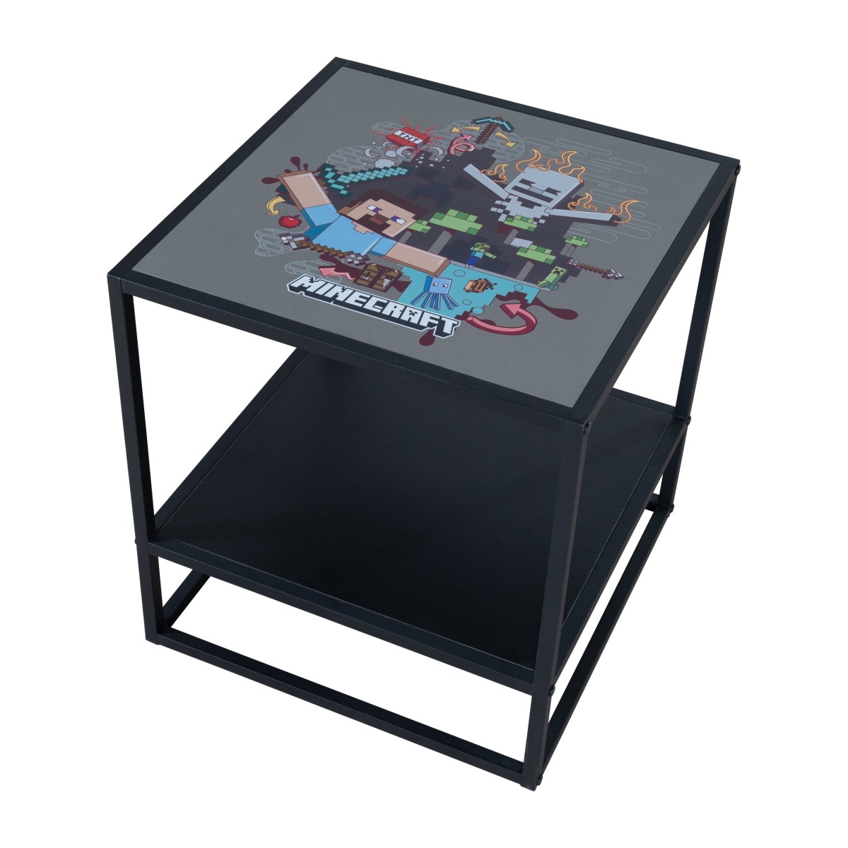 Minecraft sānu galdiņš ar plauktu, 45 x 45 x 48 cm | MIU Kids
