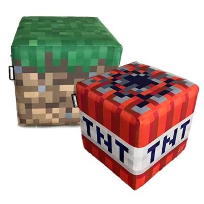 Kaheosaline tubade komplekt Minecraft - Polsterdatud Istmega - Rohi / TNT