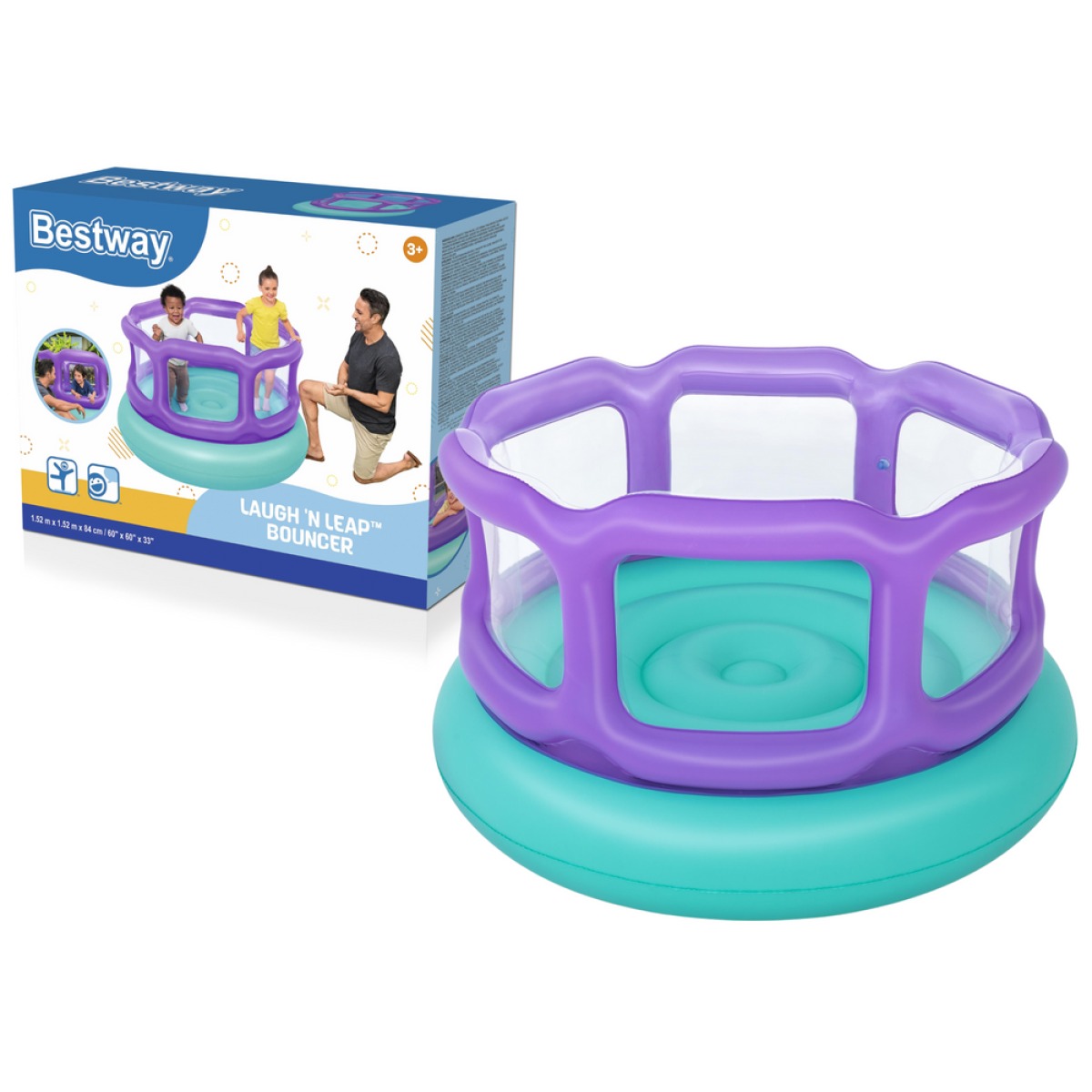 Bestway piepūšamais batuts 52646, apaļš, violets, 152 x 15