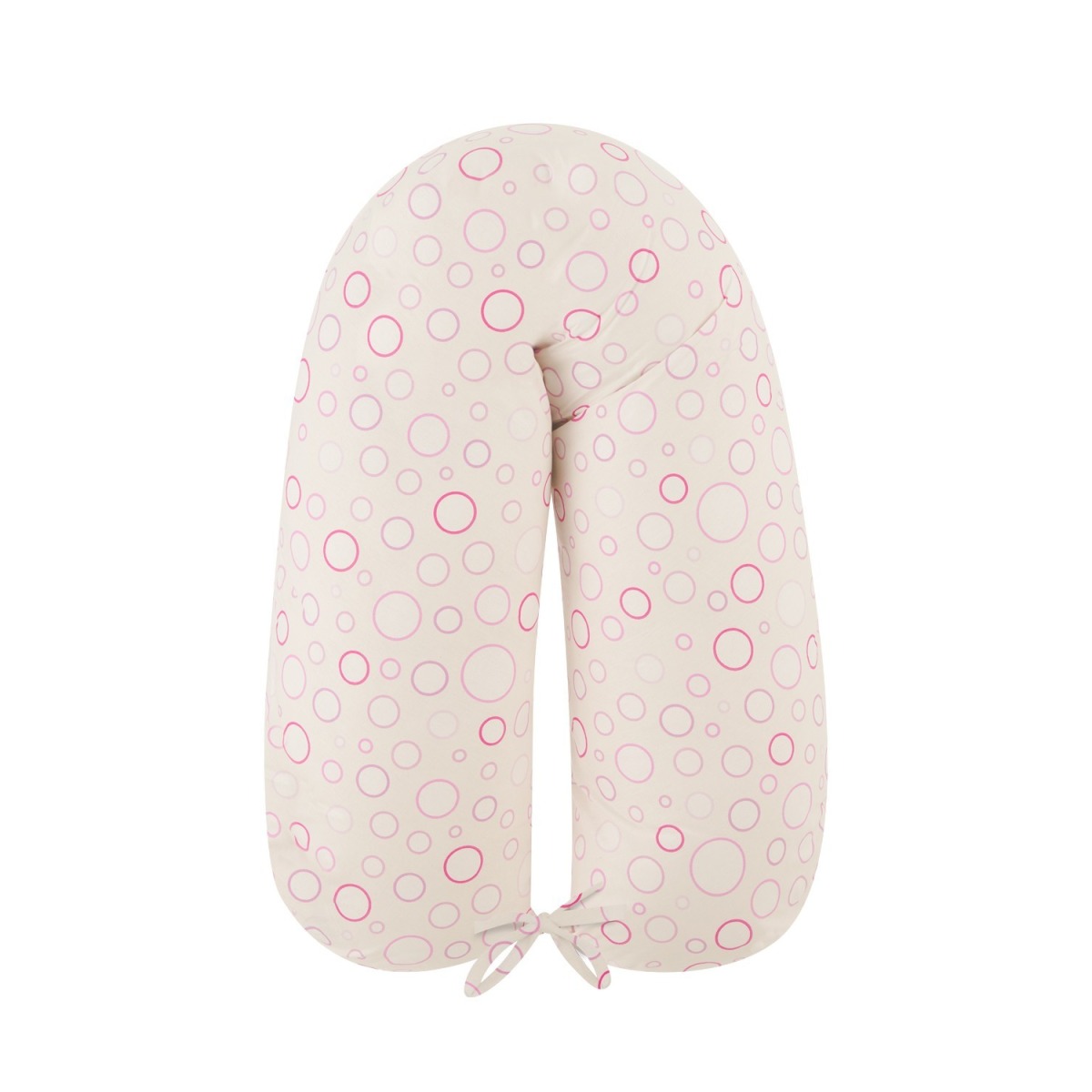 Grūtnieču spilvens Pink Circles, daudzfunkcionāls, 150 cm
