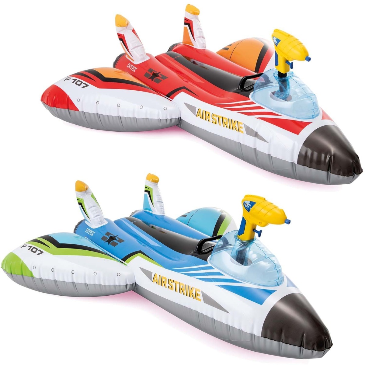 Piepūšama lidmašīna ar ūdens pistoli INTEX 57536, zila, 117 x 11