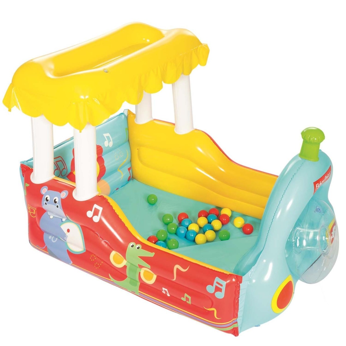 Fisher-Price Bestway bumbu baseins ar vilciena dizainu