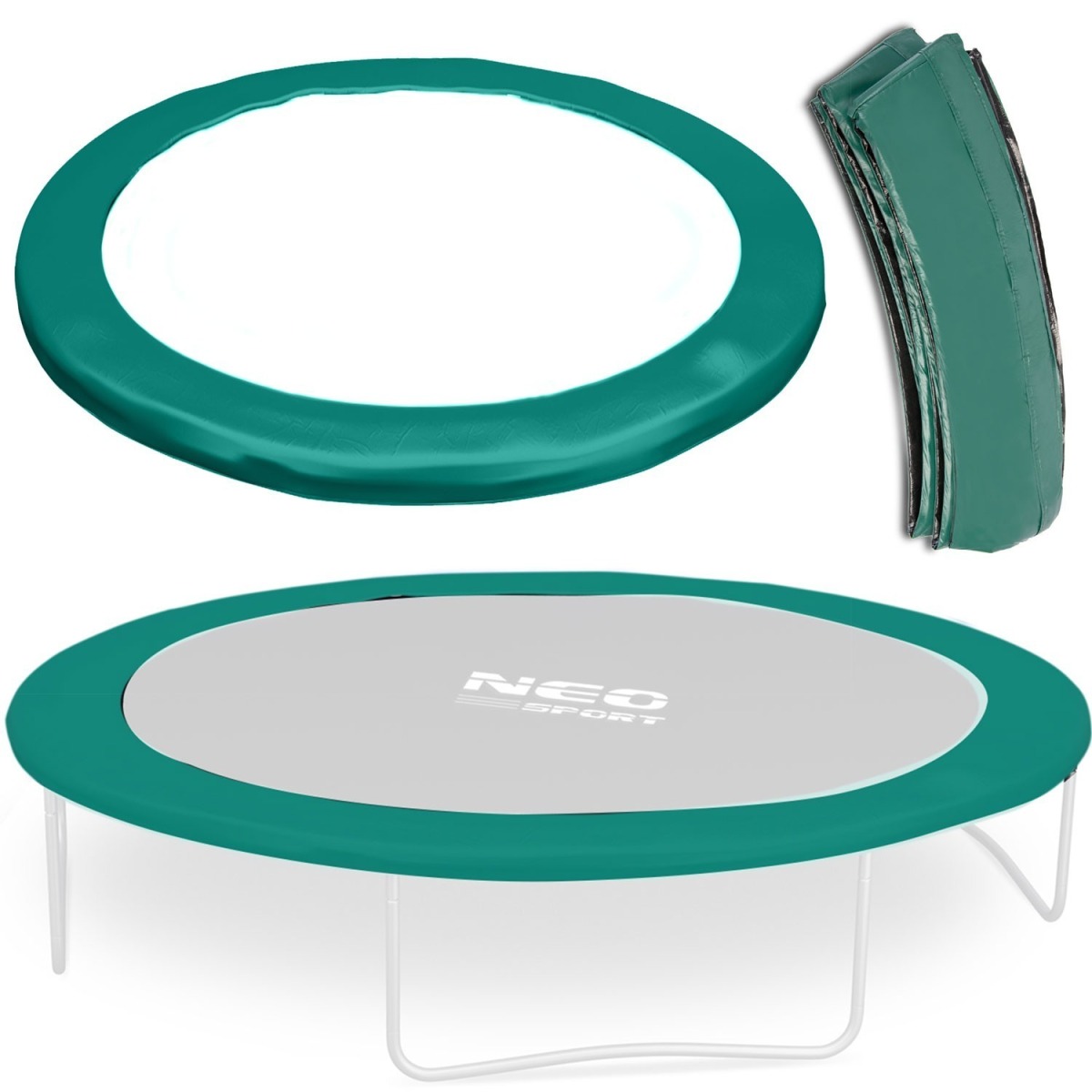 Neo-Sport batuta atsperu pārsegs 374/366 cm, 12 pēdām, PVC, sarkans