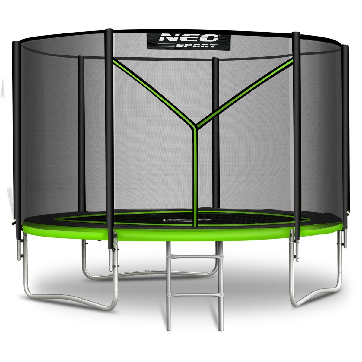 Neo-Sport batuts 312 cm ar ārējo tīklu un kāpnēm