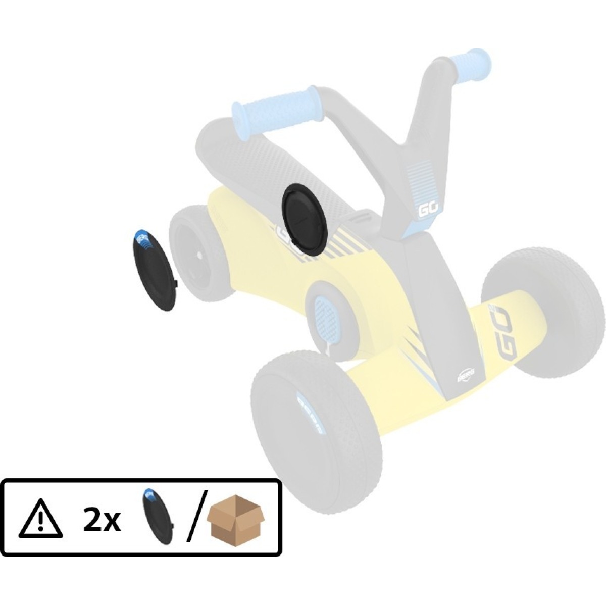 BERG GO² Sparx Yellow aizmugurējā riteņa pārsegs – rezerves daļa