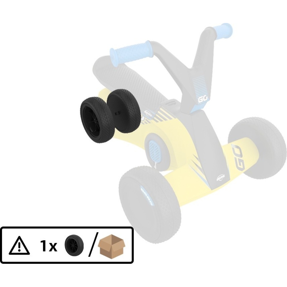 BERG GO² aizmugurējais ritenis, SparX Yellow – rezerves daļa