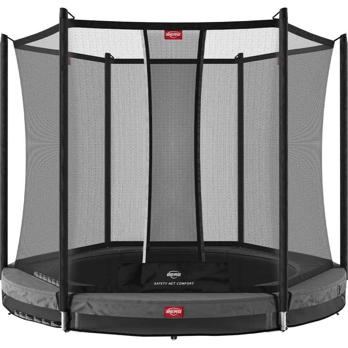 BERG Favorit InGround 200 Grey ierokamais batuts ar Comfort drošības tīklu