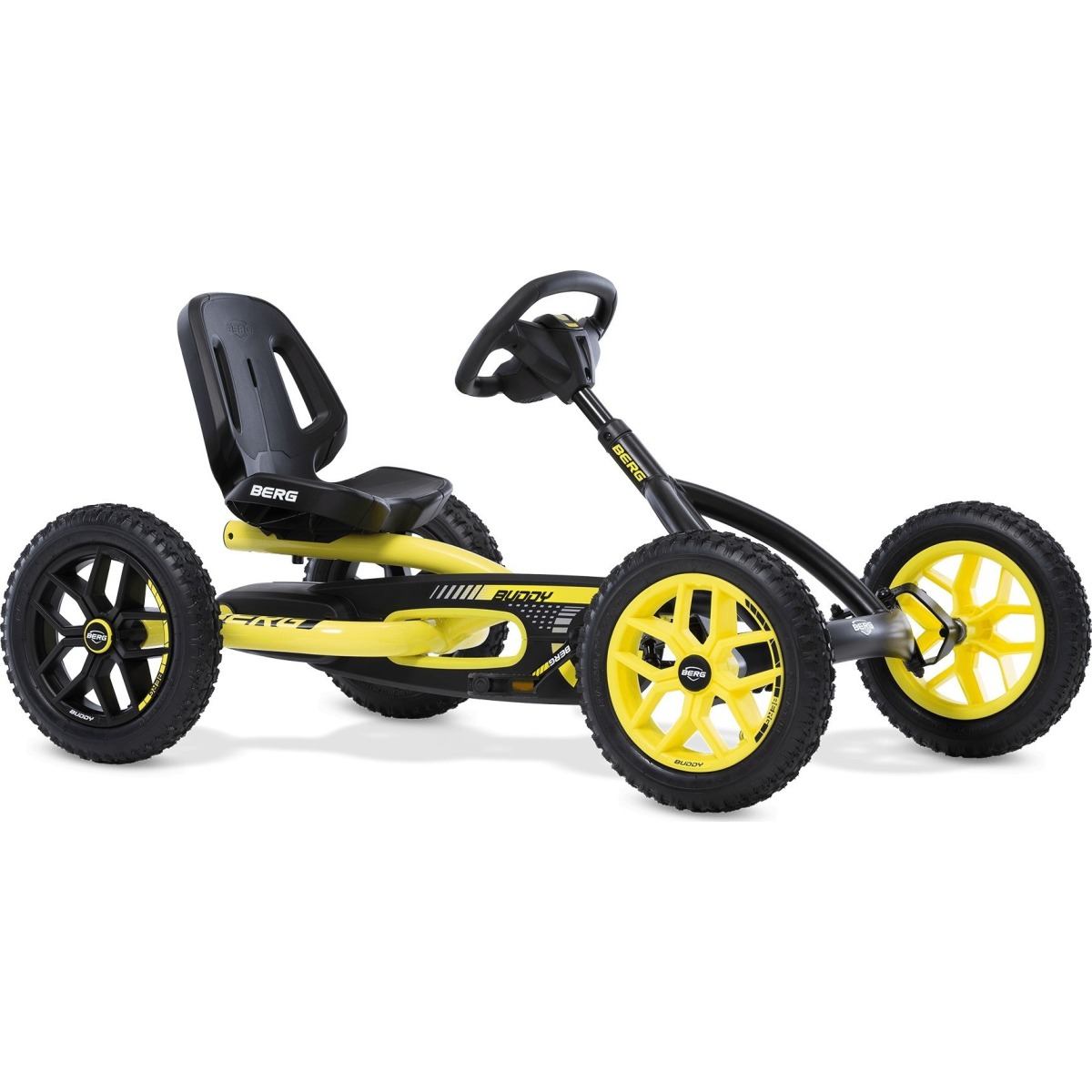 BERG Buddy Cross bērnu kartings, dzeltens – bezceļu riepas, 3–8 gadi